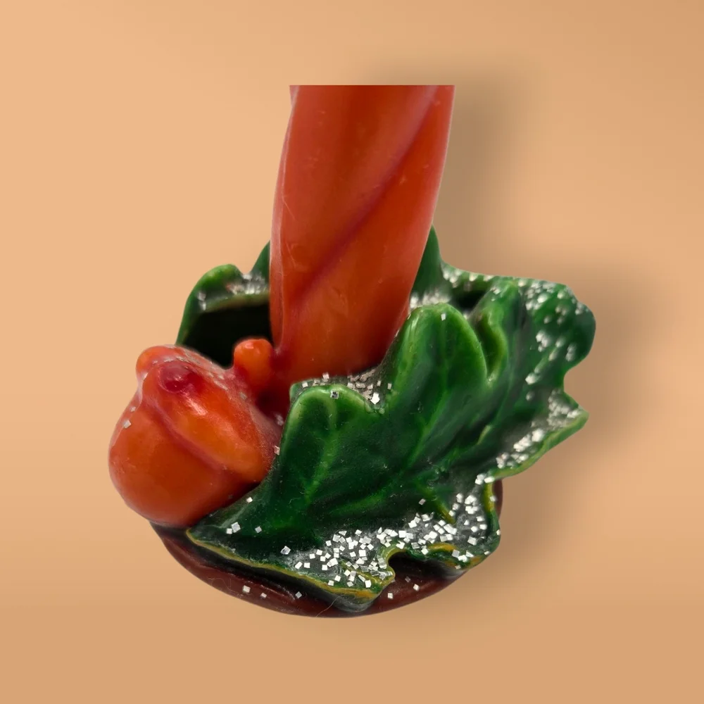 MCM Vintage Gurley Novelty Christmas Oak Leaves Acorn Candle